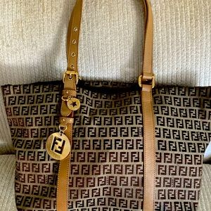 FENDI bag. With logo fobs.